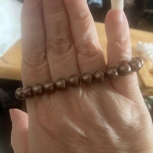 Elegant Brown Pearl stretch Bracelet
